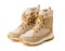 Girl`s brown winter fashion boots isolated