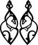 Girl`s chandelier earrings silhouette