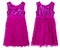 Girl`s fuchsia colored dress in sequins isolated