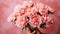 Girl\\\'s hands holding a bouquet of delicate peonies, idea for floral invitations, AI generated