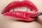 Girl\'s lips zone makeup