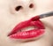 Girl\'s lips zone makeup