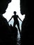 Girl\'s silhouette in cave