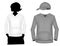 Girl\'s (white and gray) sweatshirt template.