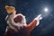 Girl and Santa Claus looking at Christmas star