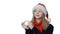 Girl in Santa hat counting fingers