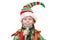 Girl - Santas elf with a microphone