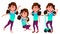 Girl Schoolgirl Kid Poses Set Vector. High School Child. Secondary Education. Casual Clothes, Friend. For Advertisement