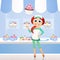 Girl selling cupcakes