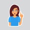 Girl Shocked Sticker For Messenger, Label Icon Colorful Logo