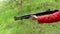 Girl Shoots a Shotgun Close Up. Slow Motion.