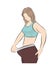 The girl shows that her pants are great. weight loss concept. vector illustration.