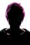 Girl silhouette fashion hair pink