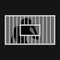 Girl silhouette in jail illustration