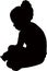 A girl sitting down, body silhouette vector