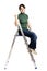 Girl sitting on the ladder