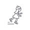 Girl skating line icon concept. Girl skating vector linear illustration, symbol, sign