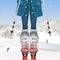 Girl skier in winter