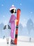 Girl skier in winter