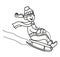 Girl sledding - illustration