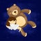 girl sleep hug bear sweet dream friend