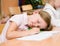 Girl sleeping in classroom