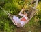 Girl sleeping in a hammock