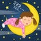 Girl Sleeping on the Moon