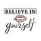 Girl slogan for t shirt with leopard lips. Trendy typography slogan design. `Believe in yourself` sign.