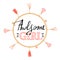 Girl slogan for t shirt. Trendy typography slogan design `Awesome girl` sign.
