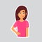 Girl Smiling Sticker For Messenger, Label Icon Colorful Logo