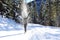 Girl with snow dust