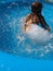 Girl Splashing around in the pool