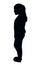 A girl standing body, silhouette vector
