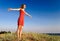 Girl standing on a dune-1