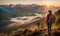 Girl standing at a scenic overlook capturing the essence of a solo traveler