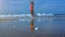 Girl Stands in Yoga Position on Beach Beautiful Seascape