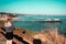 Girl starring at the sea at California Coast