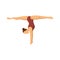 Girl stay on hands gymnastics icon, flat style