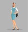 Girl in stewardess uniform