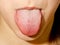 Girl sticking tongue out