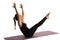 Girl stretch yoga pilates isolated