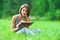 Girl - student reads book