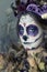 Girl with a sugar skull mexican make up