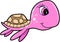 Girl Summer Sea Turtle Animal Vector