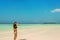 Girl sunbath on the beach