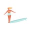Girl surfers in bikini vector illustration. Flat style illustration.