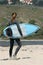 Girl with surfing board