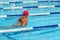 Girl swimming breaststroke