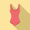 Girl swimsuit icon, flat style